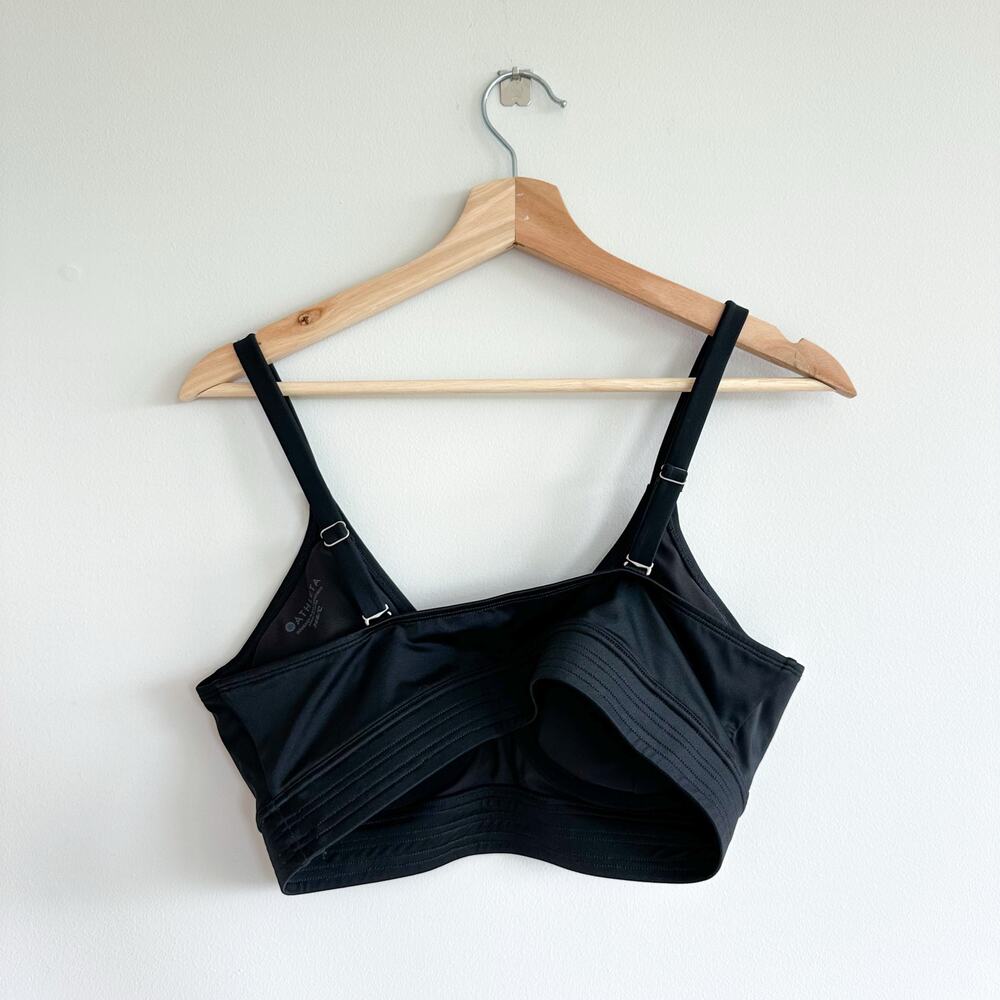 Athleta Stitched Band Scoop Neck Swimwear Bikini Top Black 36B/C - Picture 3 of 6